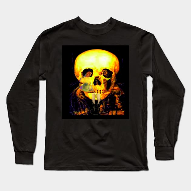 Vampire Style Skull optical illusion by Salvador Dali - Now step away from the computer Long Sleeve T-Shirt by Horrific Humor